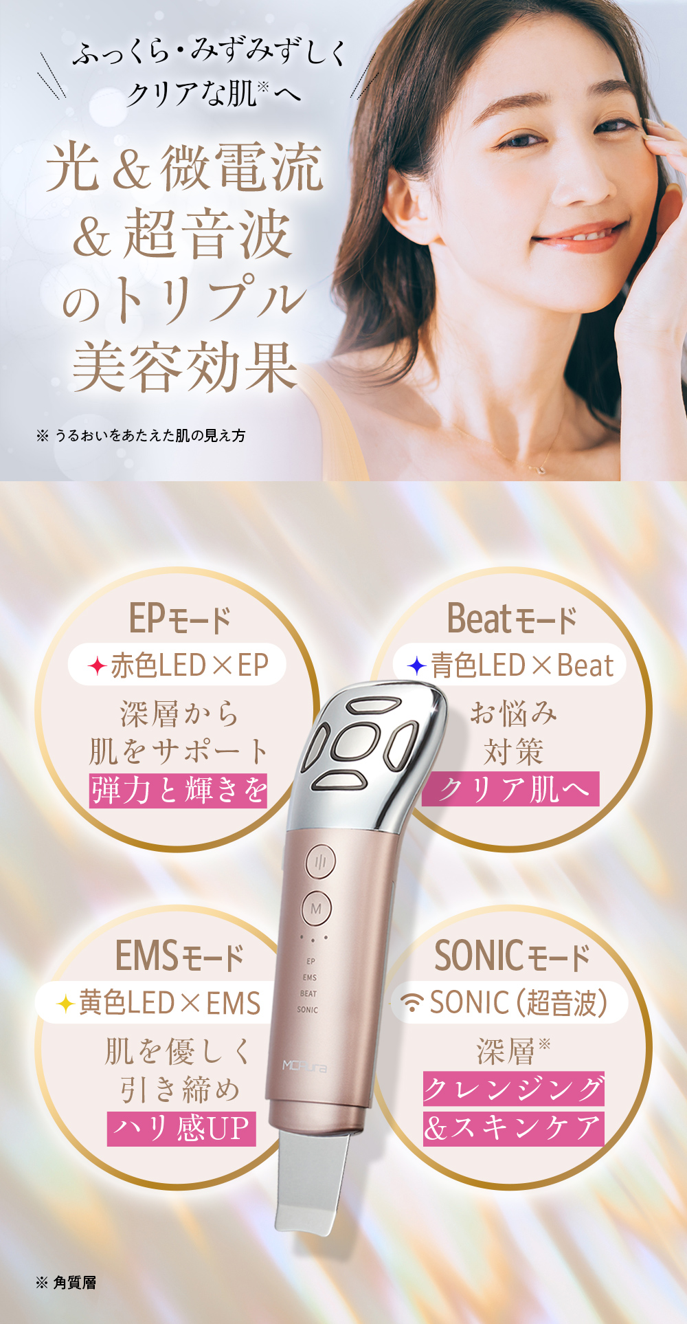 MCAura MC8086 美顔器　ピンクゴールド EMS LED 超音波 NovaLift MC8086-MCAura公式オンラインストア